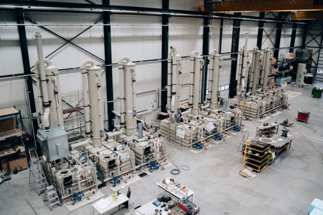 3 units of a 3-stage ethylene oxide EtO/EO steriliser gas scrubbers in production at Teblick Plastic Constructions & Installations