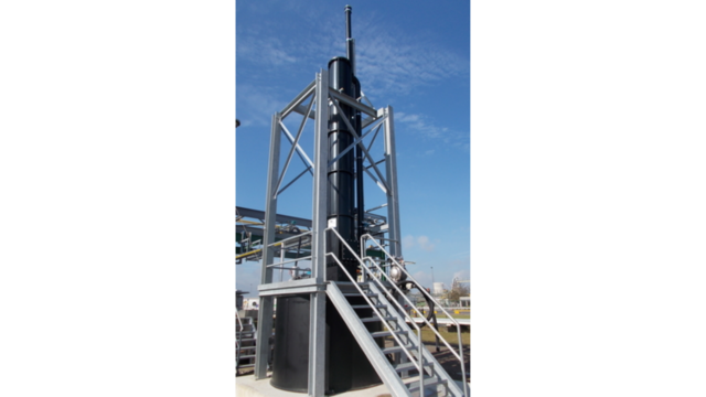 Caustic scrubber for H₂S, acidic gases and acrylates